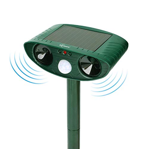 Solar Animal Repeller, Outdoor Motion Detector& Flashing Light, Do...