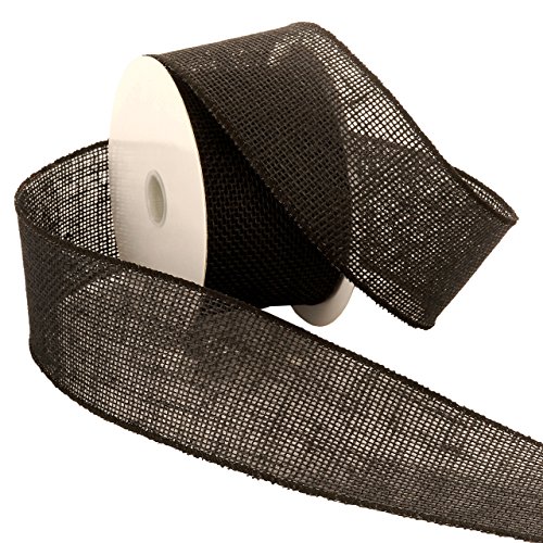 Morex Ribbon Burlap Wired Ribbon, 2.5 x 10 Yd, Black