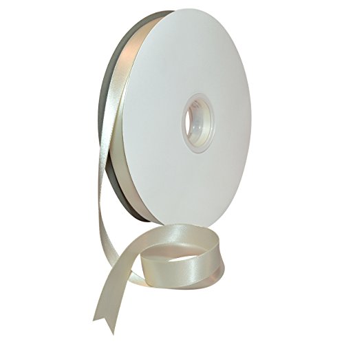 Morex Ribbon Double Face Satin Ribbon, 5/8 by 100 yd, Antique White