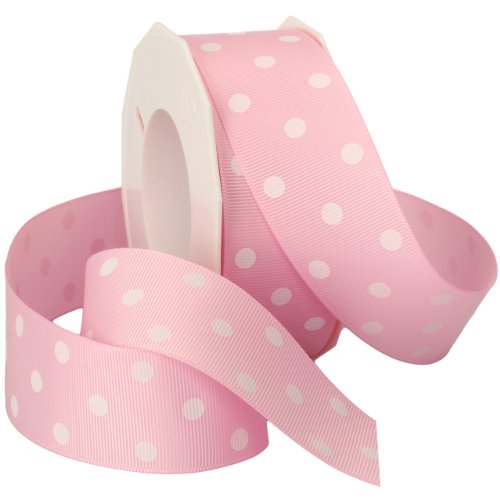 Morex Grosgrain Dot Ribbon, 1-1/2-Inch by 20-Yard Spool, Light Pin...