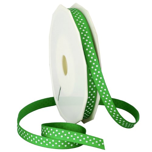 Morex Ribbon Swiss Dot Polyester Grosgrain Ribbon, 3/8-Inch by 20-...