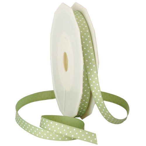 Morex Ribbon Swiss Dot Polyester Grosgrain Ribbon, 3/8-Inch by 20-...