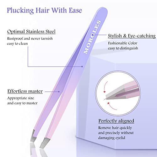 Tweezer Set with Nail Clippers, MORGLES Tweezers Set, Professional...