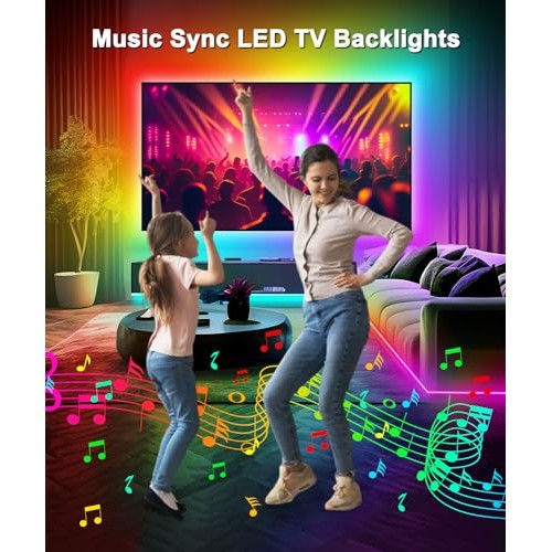 MORIACC TV LED Lights 13.1ft, LED Lights for TV 32-55 inch TV LED ...
