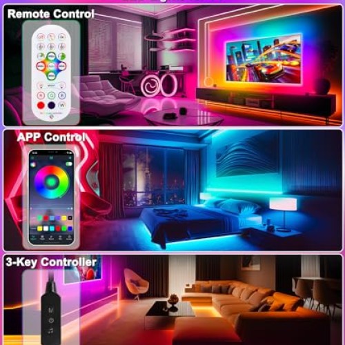 MORIACC TV LED Lights 13.1ft, LED Lights for TV 32-55 inch TV LED ...