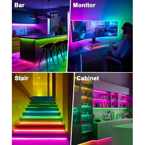 MORIACC TV LED Lights 13.1ft, LED Lights for TV 32-55 inch TV LED ...
