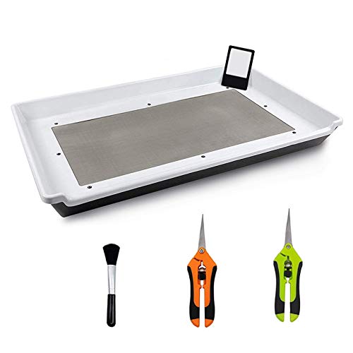 Trimming Tray for Herbs , Double Heavy Duty Harvest Trim Bin Sciss...