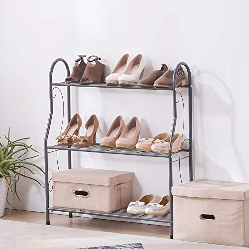 MORITIA 3 Tier Metal Plant Stand Scrollwork Design Indoor and Outd...