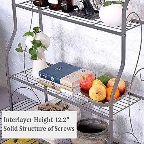 MORITIA 3 Tier Metal Plant Stand Scrollwork Design Indoor and Outd...