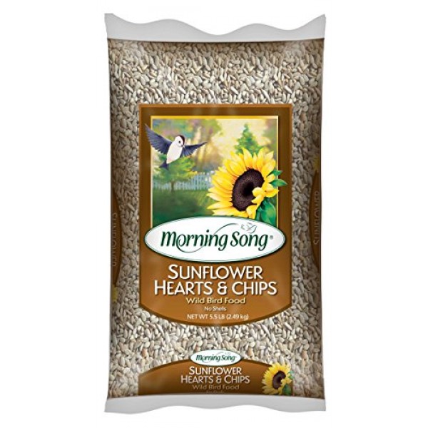 Morning Song 11979 Sunflower Hearts and Chips Wild Bird Food, 5.5-...