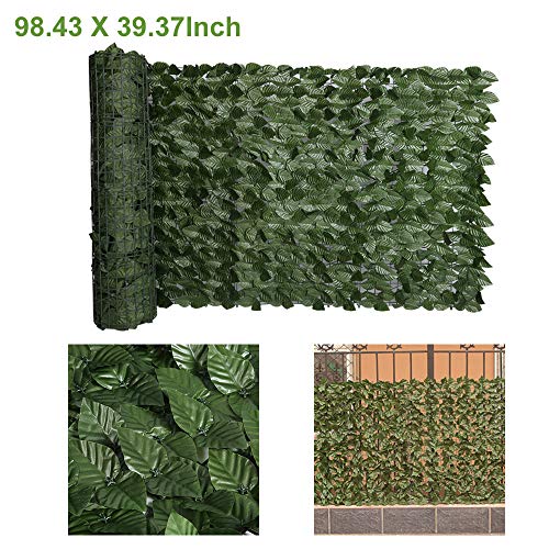 MorNon 98X39 Inch Artificial Faux Ivy Hedge Privacy Fence Wall Scr...