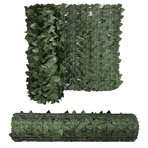 MorNon 98X39 Inch Artificial Faux Ivy Hedge Privacy Fence Wall Scr...