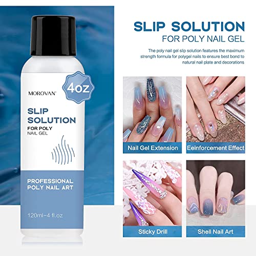 Morovan Slip Solution - Nail Extension Slip Solution 4 OZ, Quick P...