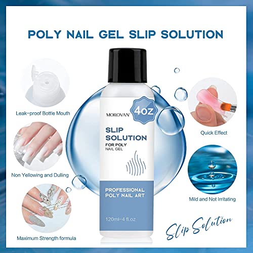 Morovan Slip Solution - Nail Extension Slip Solution 4 OZ, Quick P...