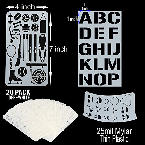 400 Stencils Set Alphabet Letters Numbers for Art and Craft, Chris...