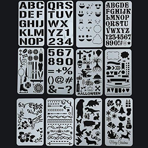 400 Stencils Set Alphabet Letters Numbers for Art and Craft, Chris...