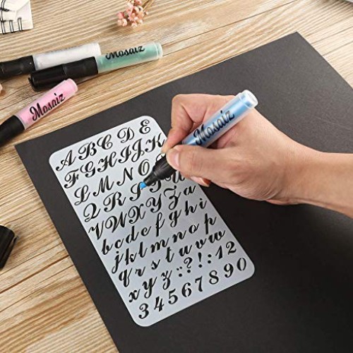 400 Stencils Set Alphabet Letters Numbers for Art and Craft, Chris...