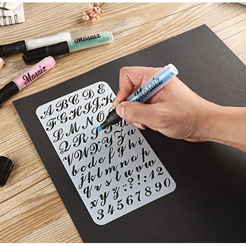 400 Stencils Set Alphabet Letters Numbers for Art and Craft, Chris...