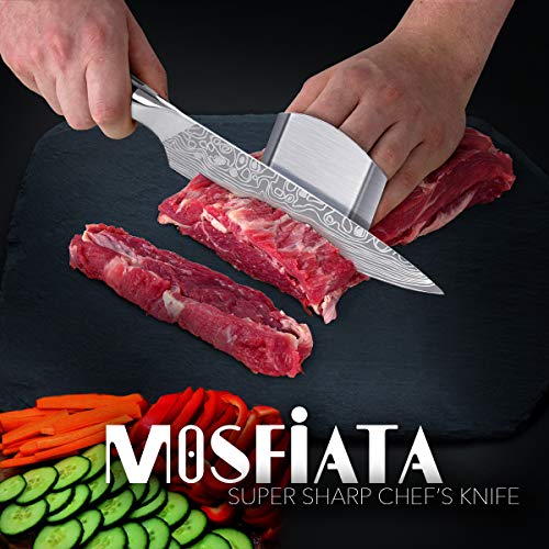 MOSFiATA 8 Super Sharp Professional Chefs Knife with Finger Guar...