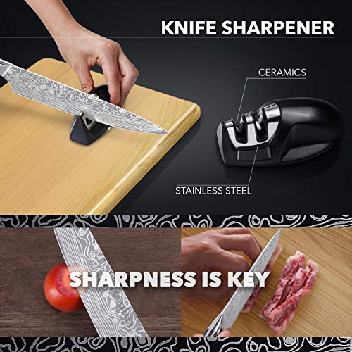 MOSFiATA 8 Super Sharp Professional Chefs Knife with Finger Guar...