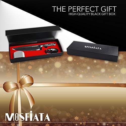 MOSFiATA 8 Super Sharp Professional Chefs Knife with Finger Guar...