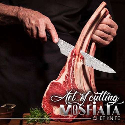 MOSFiATA 8 Super Sharp Professional Chefs Knife with Finger Guar...