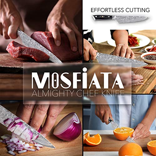 MOSFiATA 8 Super Sharp Professional Chefs Knife with Finger Guar...
