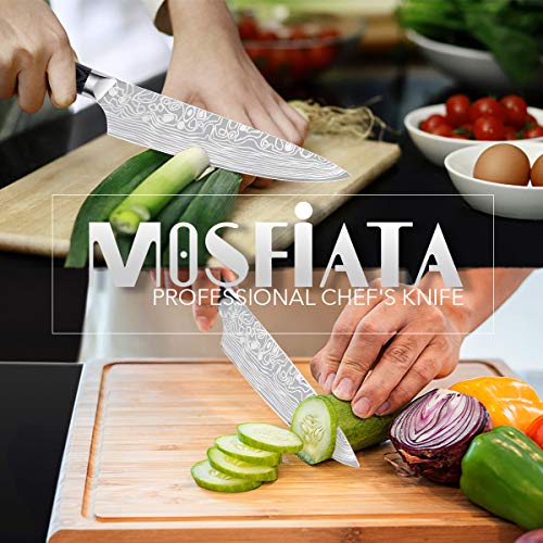 MOSFiATA 8 Super Sharp Professional Chefs Knife with Finger Guar...