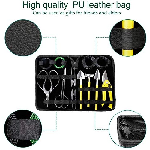 MOSFiATA Bonsai Tools Set 13 Pcs High Carbon Steel Succulent Garde...