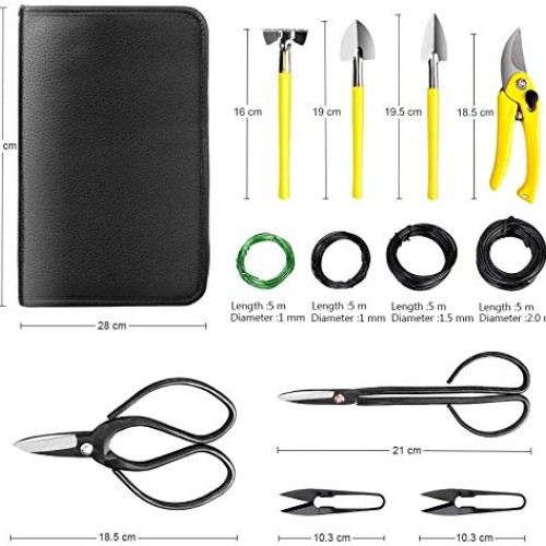 MOSFiATA Bonsai Tools Set 13 Pcs High Carbon Steel Succulent Garde...