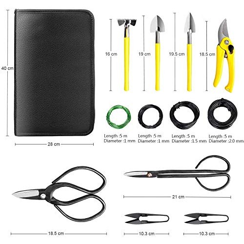 MOSFiATA Bonsai Tools Set 13 Pcs High Carbon Steel Succulent Garde...
