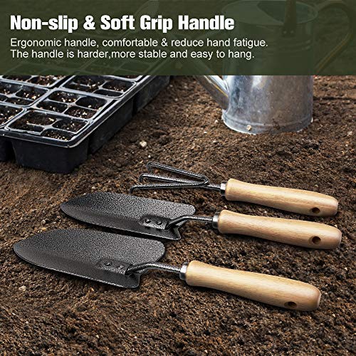 MOSFiATA Gardening Tools Set, 3 Pcs Garden Tools Set, High Carbon ...