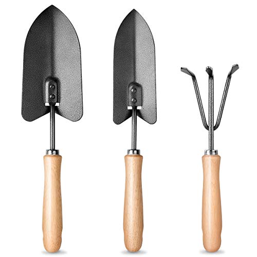 MOSFiATA Gardening Tools Set, 3 Pcs Garden Tools Set, High Carbon ...