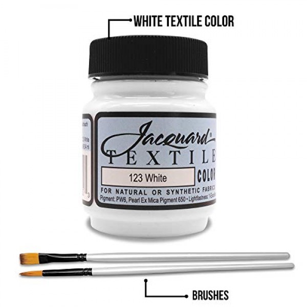 Jacquard Products White Textile Color Fabric Paint - JAC1123 2.25-...