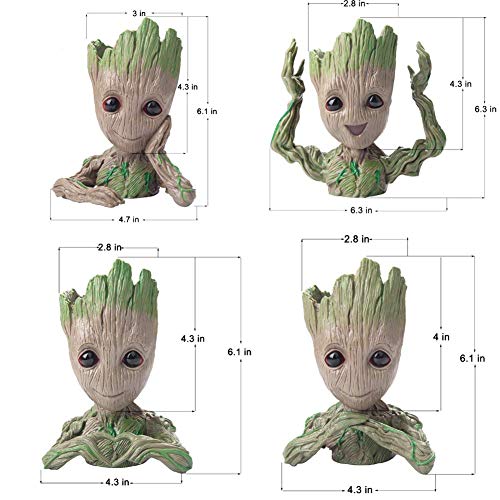 boxod Flowerpot Treeman Baby Groot Succulent Planter Cute Green Pl...