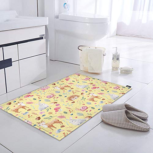 Moslion Animals Door Mat Fairy Forest Deer Rabbit Bunny Hare Snail...