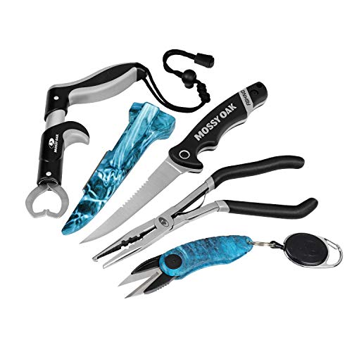 Mossy Oak 4pc Fishing Tool Kit - Pistol Grip Fishing Pliers, Fish ...