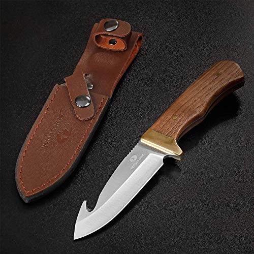 Mossy Oak Fixed Blade Gut Hook Knife, 9.5-inch Full Tang Field Pro...