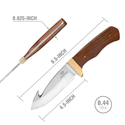 Mossy Oak Fixed Blade Gut Hook Knife, 9.5-inch Full Tang Field Pro...