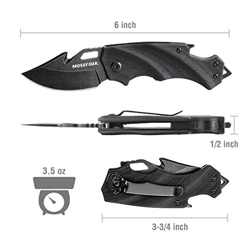 MOSSY OAK Mini Folding Pocket Knife, 2.5-inch Stainless Steel Drop...