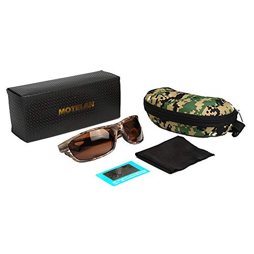 MOTELAN Polarized Outdoor Sports Sunglasses Tr90 Camo Frame for Me...