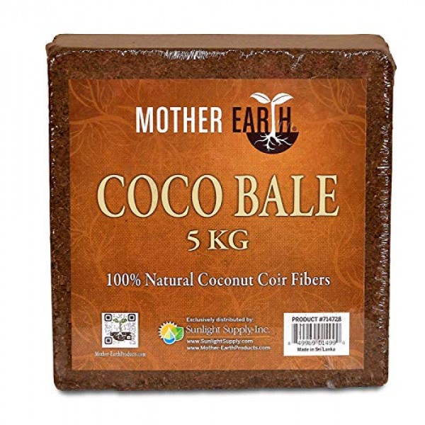 Mother Earth Coco Bale 5 kg, 100% Coconut Coir Fibers