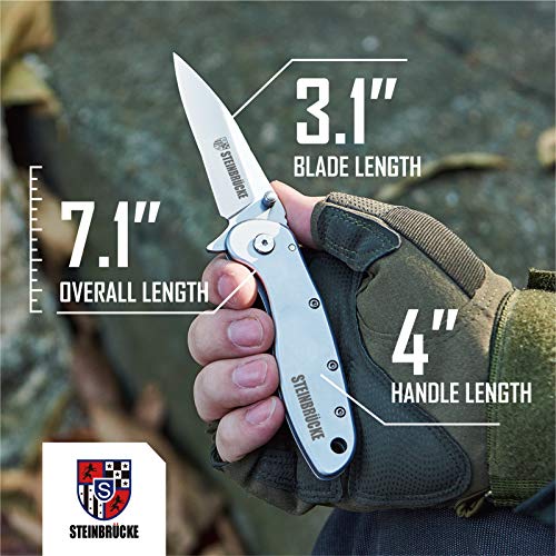 Folding Pocket Knife with Clip - Pocket Knives for Men, 3.1” Sandv...