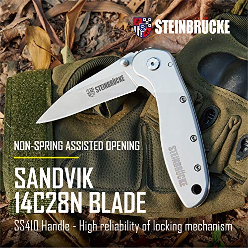 Folding Pocket Knife with Clip - Pocket Knives for Men, 3.1” Sandv...