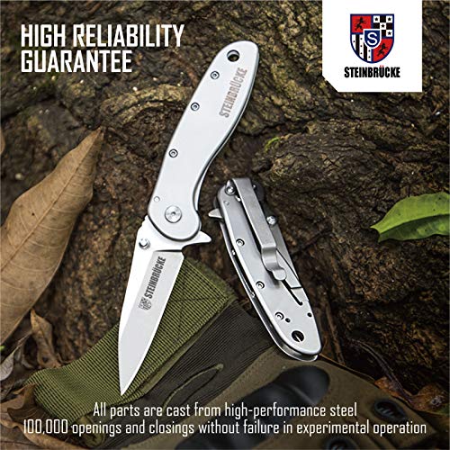 Folding Pocket Knife with Clip - Pocket Knives for Men, 3.1” Sandv...