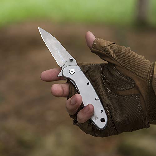 Folding Pocket Knife with Clip - Pocket Knives for Men, 3.1” Sandv...