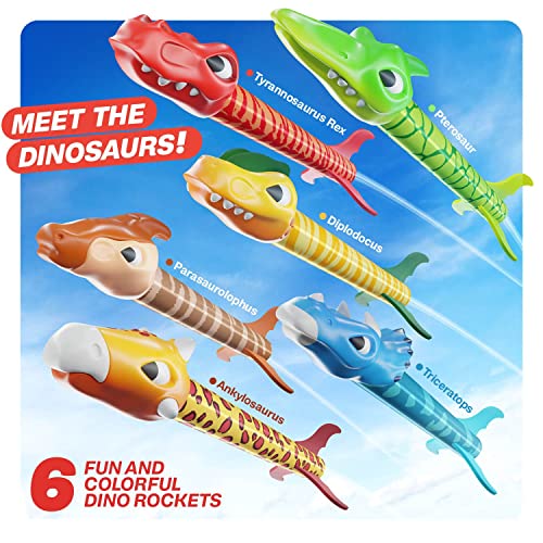 Dinosaur Toy Rocket Launcher for Kids - 6 Colorful Dinos - Fun Out...