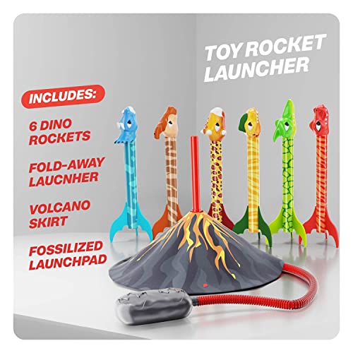 Dinosaur Toy Rocket Launcher for Kids - 6 Colorful Dinos - Fun Out...