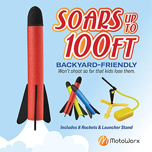 Toy Rocket Launcher for kids – Shoots Up to 100 Feet – 8 Colorful ...