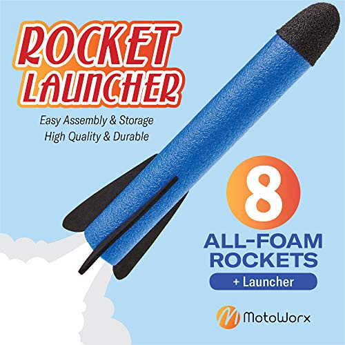 Toy Rocket Launcher for kids – Shoots Up to 100 Feet – 8 Colorful ...